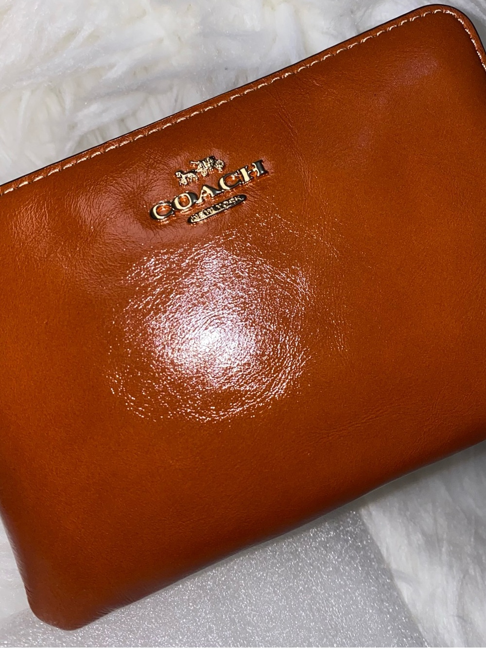 Coach leather Wristlet Cinnamon color New